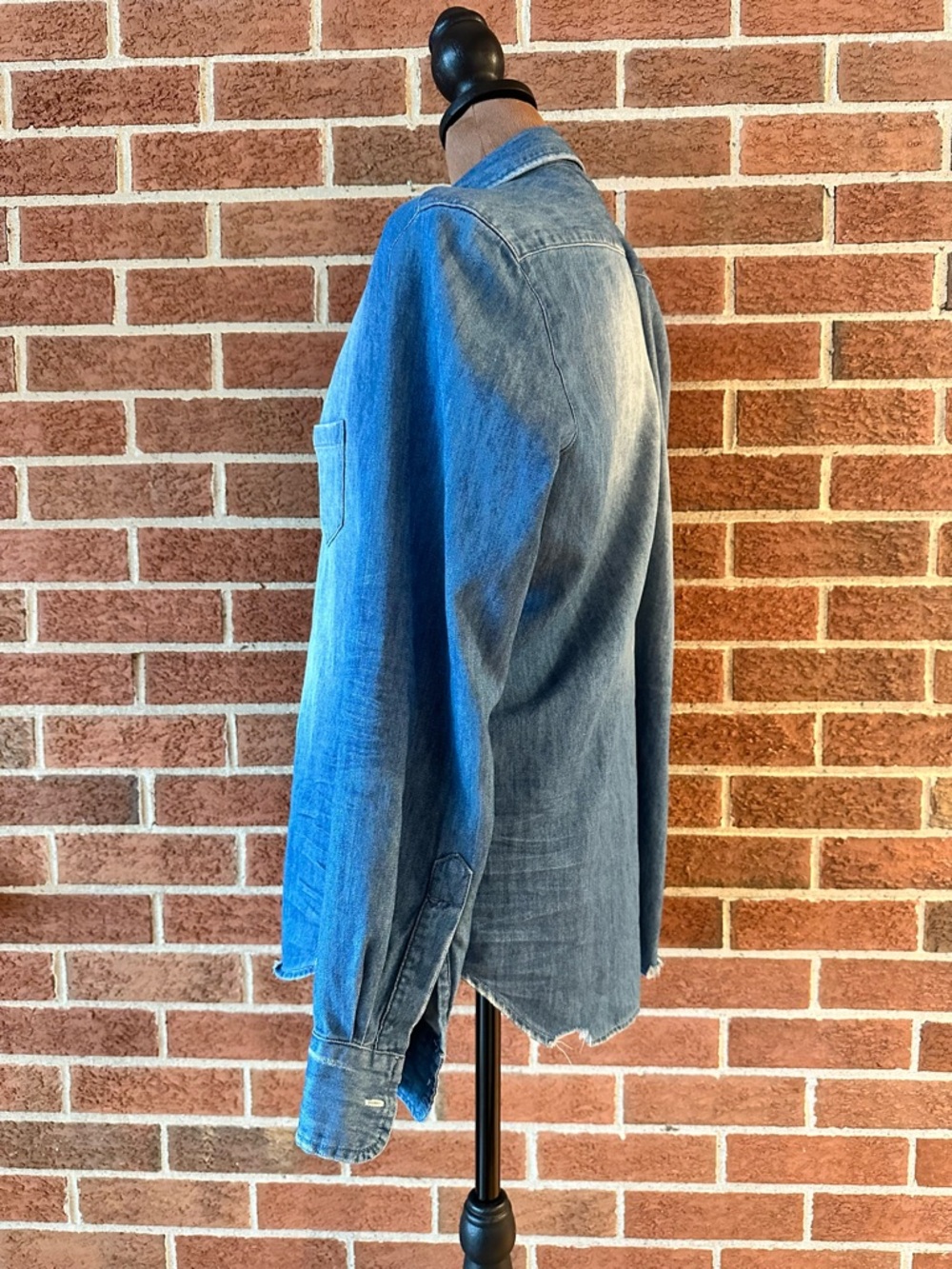Frank & Eileen Denim Button-Up Collared Long Sleeve Blue Women's, Size XS - Picture 5 of 10